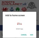 Chrome add to home screen confirmation